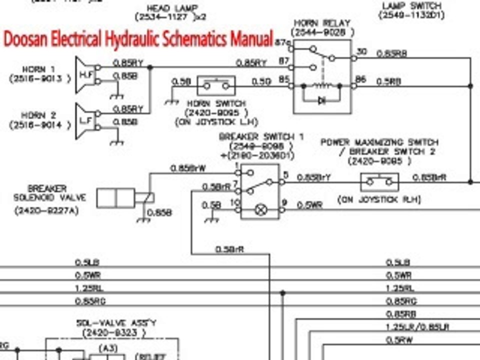 Doosan SOLAR 030, SOLAR 030 PLUS, SOLAR 035 Excavator Electrical Hydraulic Schematics Manual INSTANT DOWNLOAD