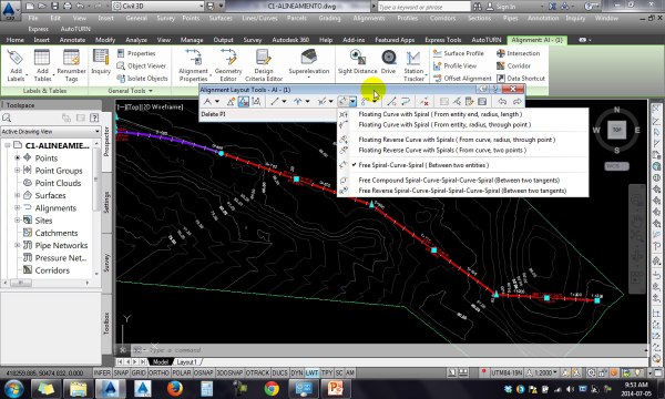 Tutoriales RG - AutoCAD Civil 3D 2014 - 28-CREAR ALINEAMIENTO-1