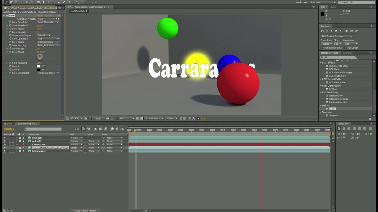 Multi-Pass Rendering Carrara