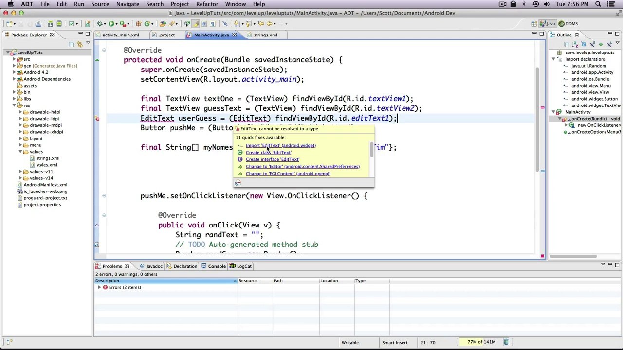 Android Development Tutorials #16 - Number Guessing Game Part 2
