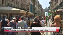 Global stock markets slip on Portugal bank crisis