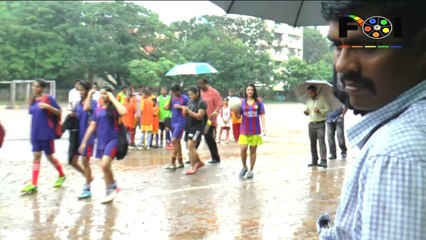 Rakhi Sawant Playing Football In The Rains