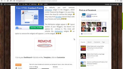 How to Remove "Powered by Blogger" ( Attribution Widget ) Full Urdu Guide