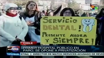 Trabajadores de la salud rechazan privatización de hospital en Chile