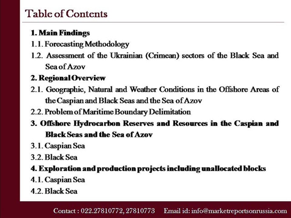 Russian Offshore Oil & Gas Fields Development