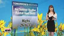 Sporadic showers forecast down south, hot and sunny elsewhere