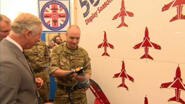 Prince Charles watches Red Arrows flypast