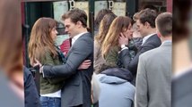 Dakota Johnson And Jamie Dornan Embrace Their Characters On Fifty Shades of Grey Set