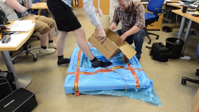 Giant pack for small battery : DHL delivery men are dumb!!!