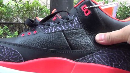 Super Perfect Air Jordan 3 III Retro Black Bright Crimson