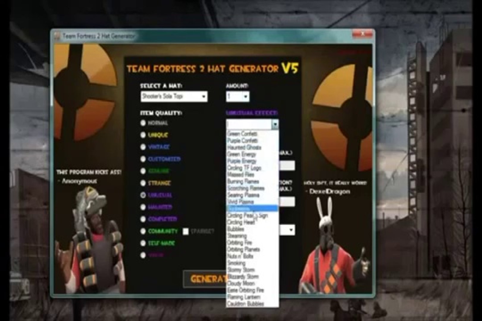 How i got 100's of hats in team fortress 2 - TF2 Hat Generator - video  Dailymotion