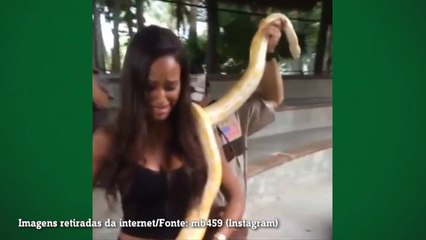 Balotelli posta vídeo de namorada com medo de cobra