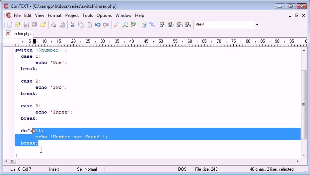 Beginner PHP Tutorial - 28 - switch Statement