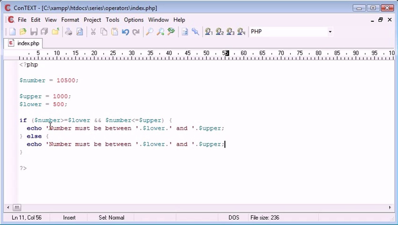 Beginner PHP Tutorial - 23 - Logical Operators