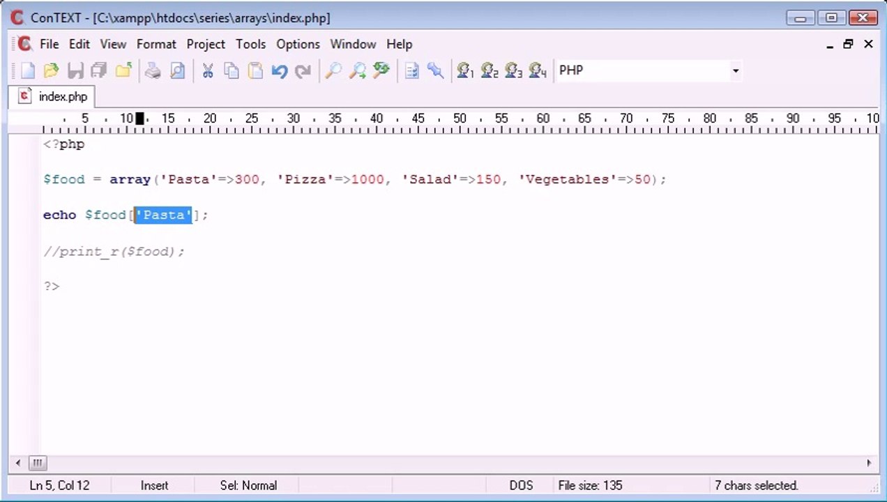 Beginner PHP Tutorial - 39 - Associative Arrays