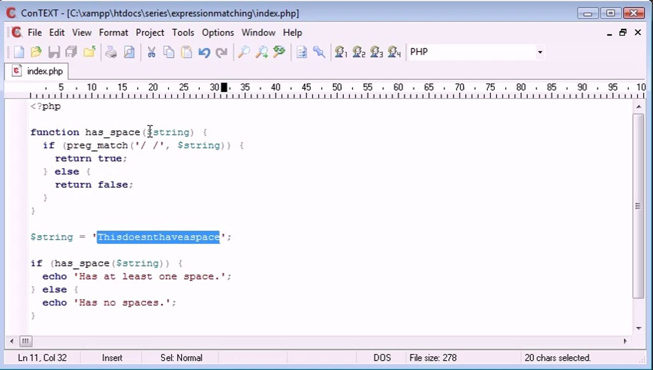 Beginner PHP Tutorial - 45 - More on Expression Matching