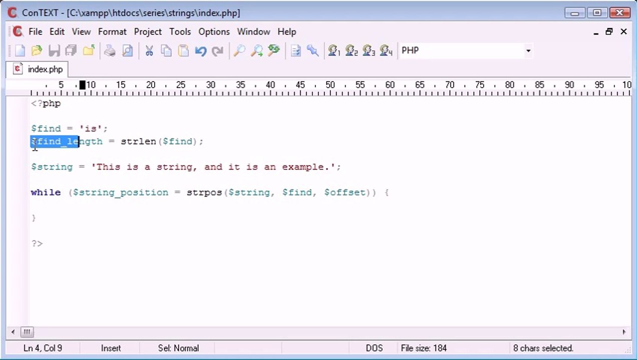 Beginner PHP Tutorial - 48 - String Functions_ String Position Part 1