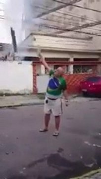 Old guy playing with fireworks... And FAIL!!!!!