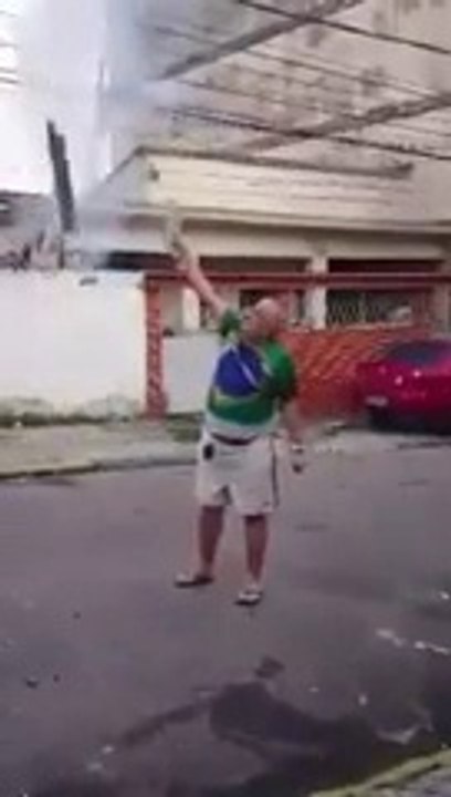 Old guy playing with fireworks... And FAIL!!!!!