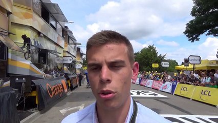 Julien Van Theemsche, responsable des animations sur la ligne d'arrivée pour ASO