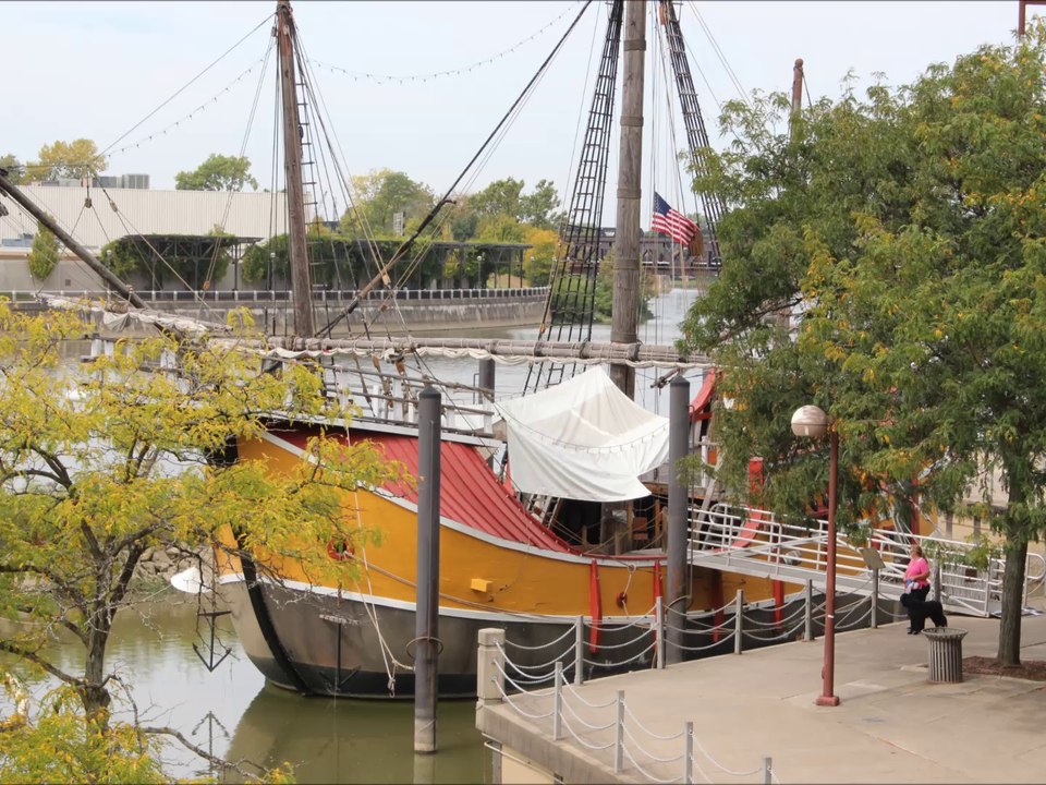 A Tribute to the Santa Maria at the riverfront in Columbus Ohio