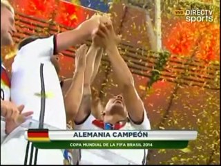 Alemania recibe la copa en el mundial Brasil 2014