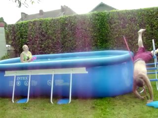 Epic dive beside the pool - Fails World