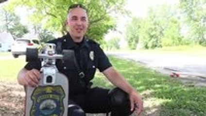 Cop patrols on skateboard