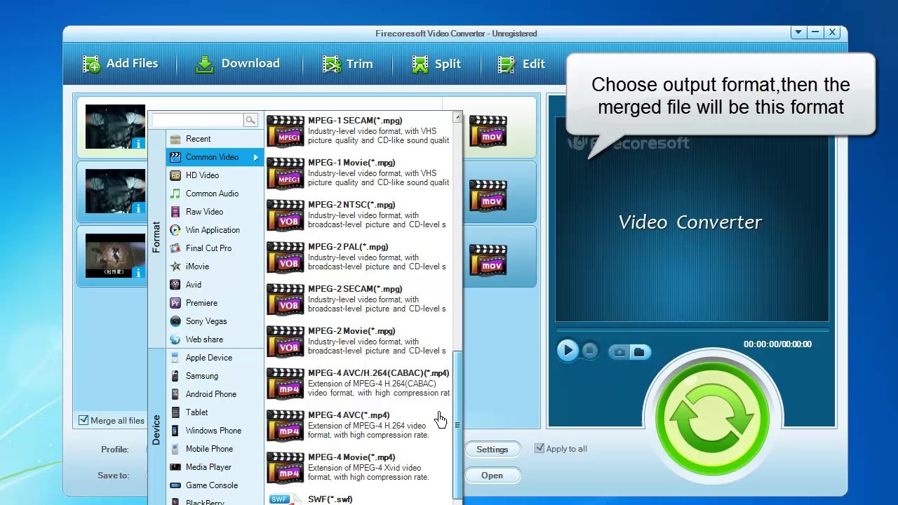 How to merge/join/combine several video files to one video
