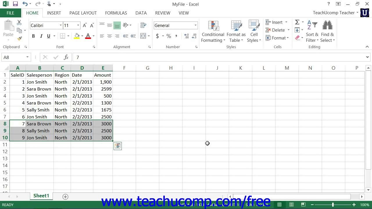 Data Entry Microsoft Training Lesson 3.8 (HD)