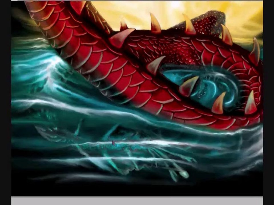 Oriental Eastern Dragon digital speed paint, a good fortune time lapse painting
