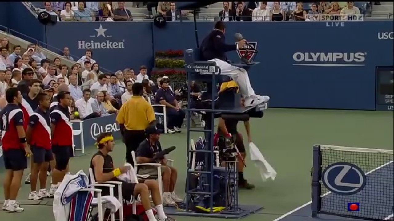Roger Federer argument with umpire US Open 2009 final