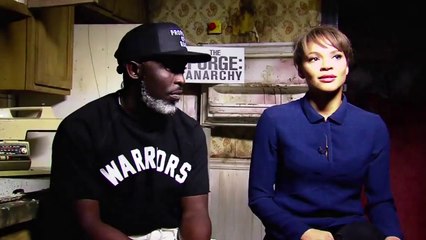 Michael K. Williams and Carmen Ejogo interview - The Purge- Anarchy (2014) HD