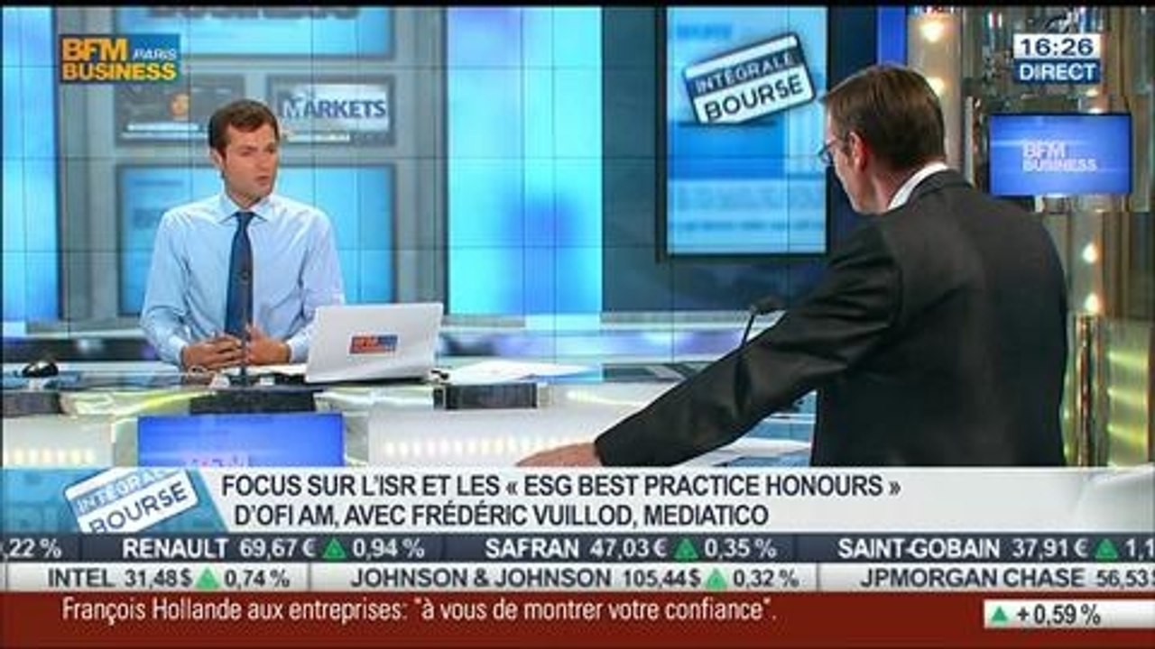 Focus sur l'ISR et les "ESG Best Practices Honours" d'OFI AM: Frédéric Vuillod, dans Intégrale Bourse – 14/07