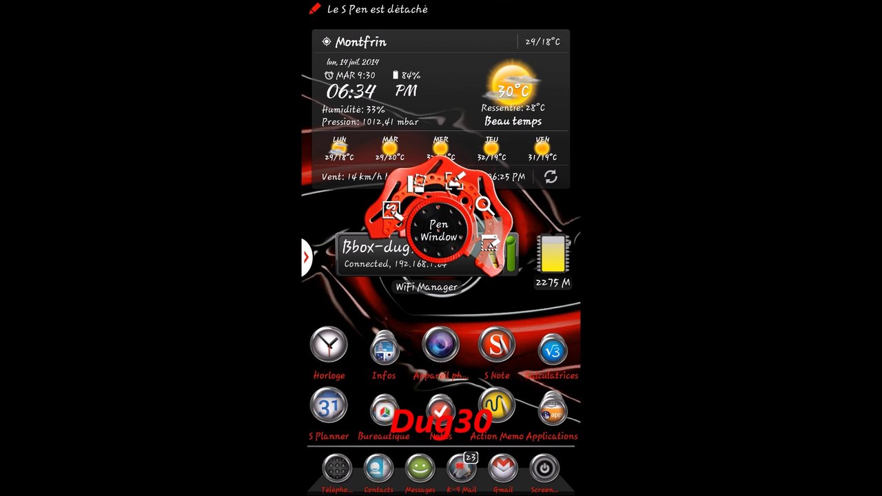 multiwindows moddé rouge pour Note3