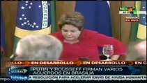 Vladimir Putin y Dilma Rousseff firman acuerdos bilaterales