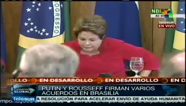 Vladimir Putin y Dilma Rousseff firman acuerdos bilaterales