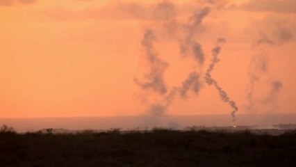 Sunset explosions on the Gaza Israel border