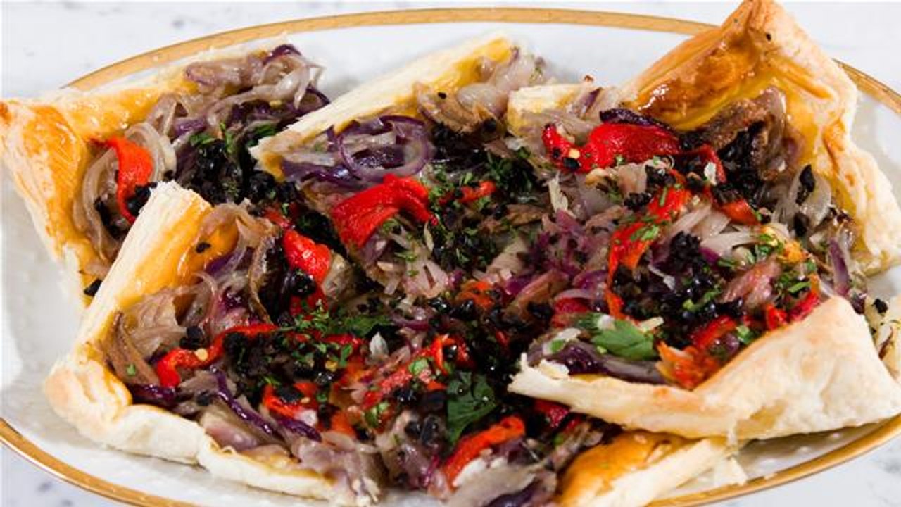 Onion And Red Pepper Tart Recipe video Dailymotion