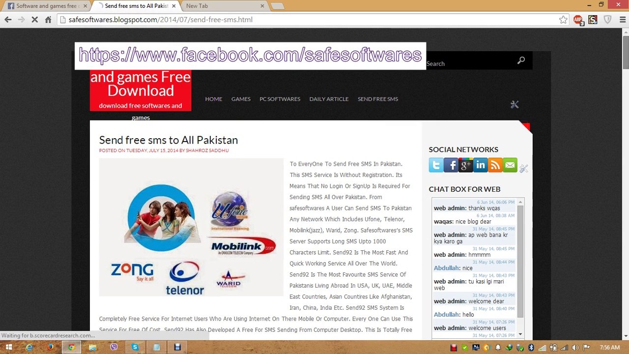 how to send free sms in all over Pakistan
