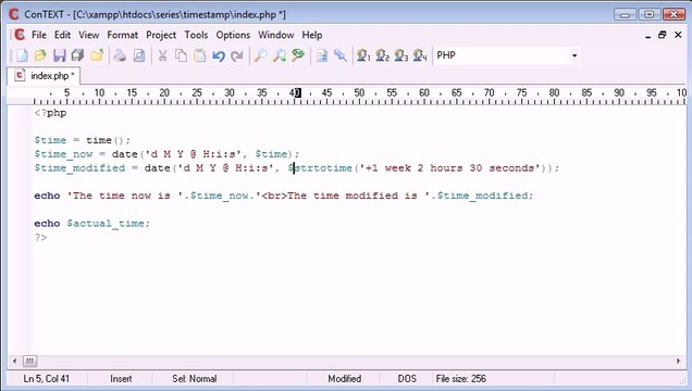 Beginner PHP Tutorial - 59 - Modifying timestamps