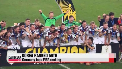 Korea ranked 56th in latest FIFA ranking,... Germany 1st
