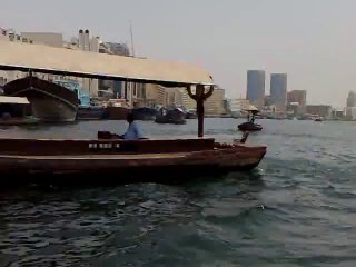 Water taxi crossing the Dubai creek