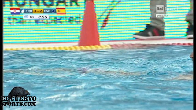 Croatia 8 Spain 8 European Champs 2014 Budapest 15.7.14 water polo