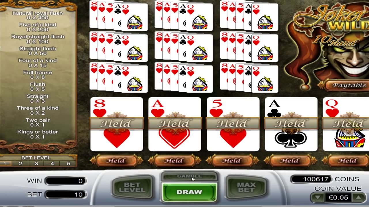 Joker Wild -video poker from NetEnt