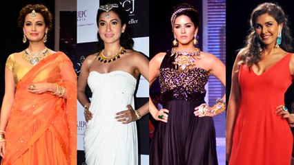 Sunny Leone, Dia Mirza, Gauhar Khan, Lisa Ray Ramp Walk - IIJW 2014