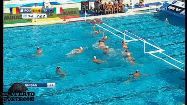 Romania 4 Italy 9 European Champs Budapest Day 2 16.7.14 water polo