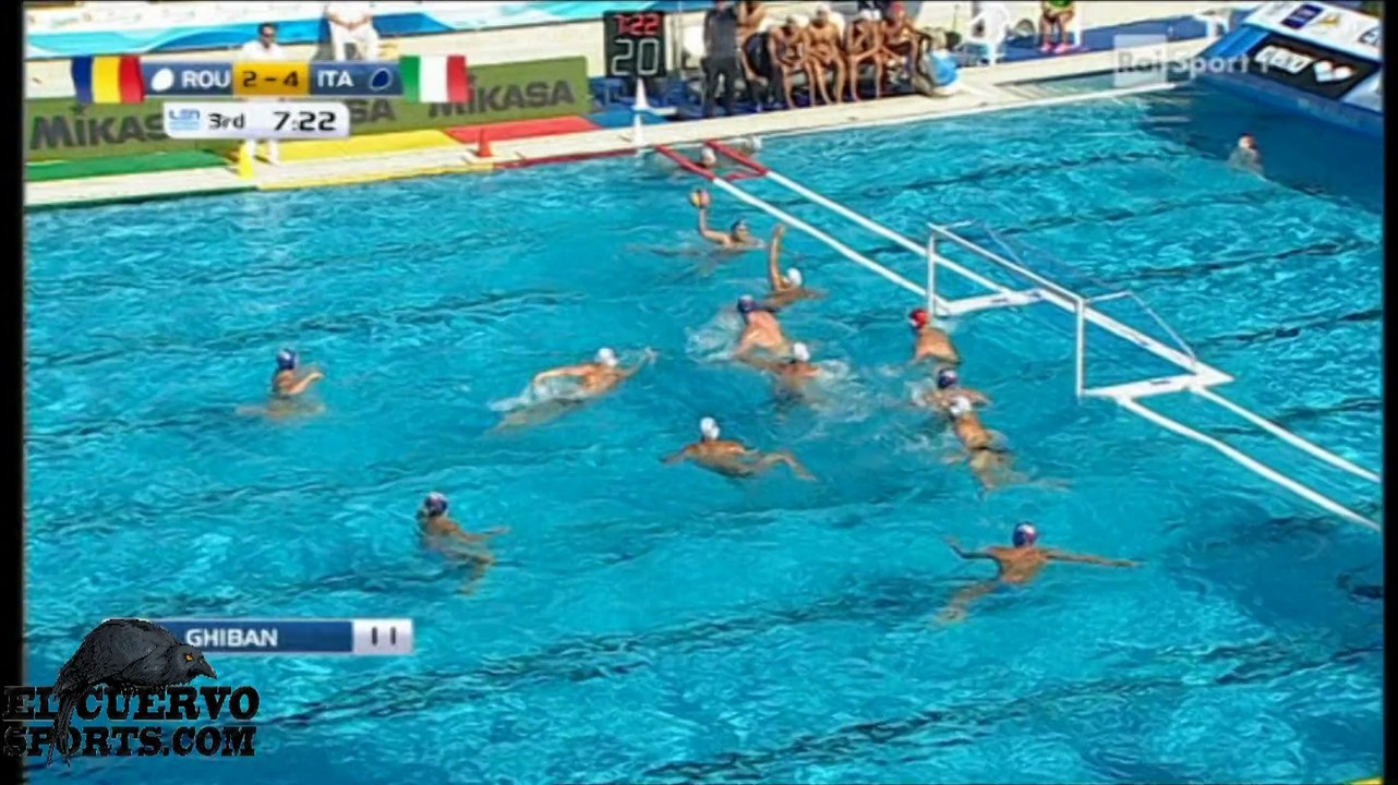 Romania 4 Italy 9 European Champs Budapest Day 2 16.7.14 water polo