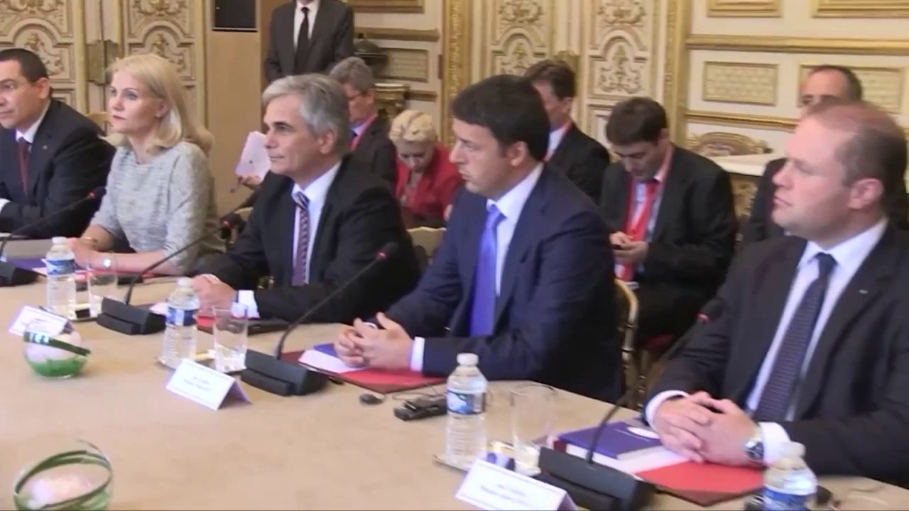Parigi - Renzi all' incontro informale del PSE (21.06.14)