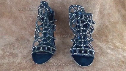 2014 Sergio Rossi Sandals Replica Black Shoes Diamond For Sale Cheap